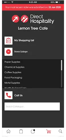 Android Development Client - Direct Hospitality - Shop Screen