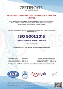 EitBiz Certified with ISO 9001 for quality Management System